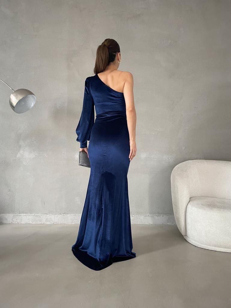 فستان فاسيا الأزرق الداكن