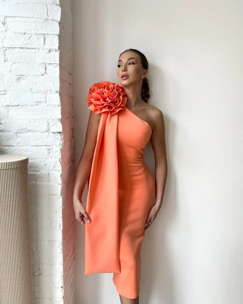 Salmon pink cocktail dress on sale