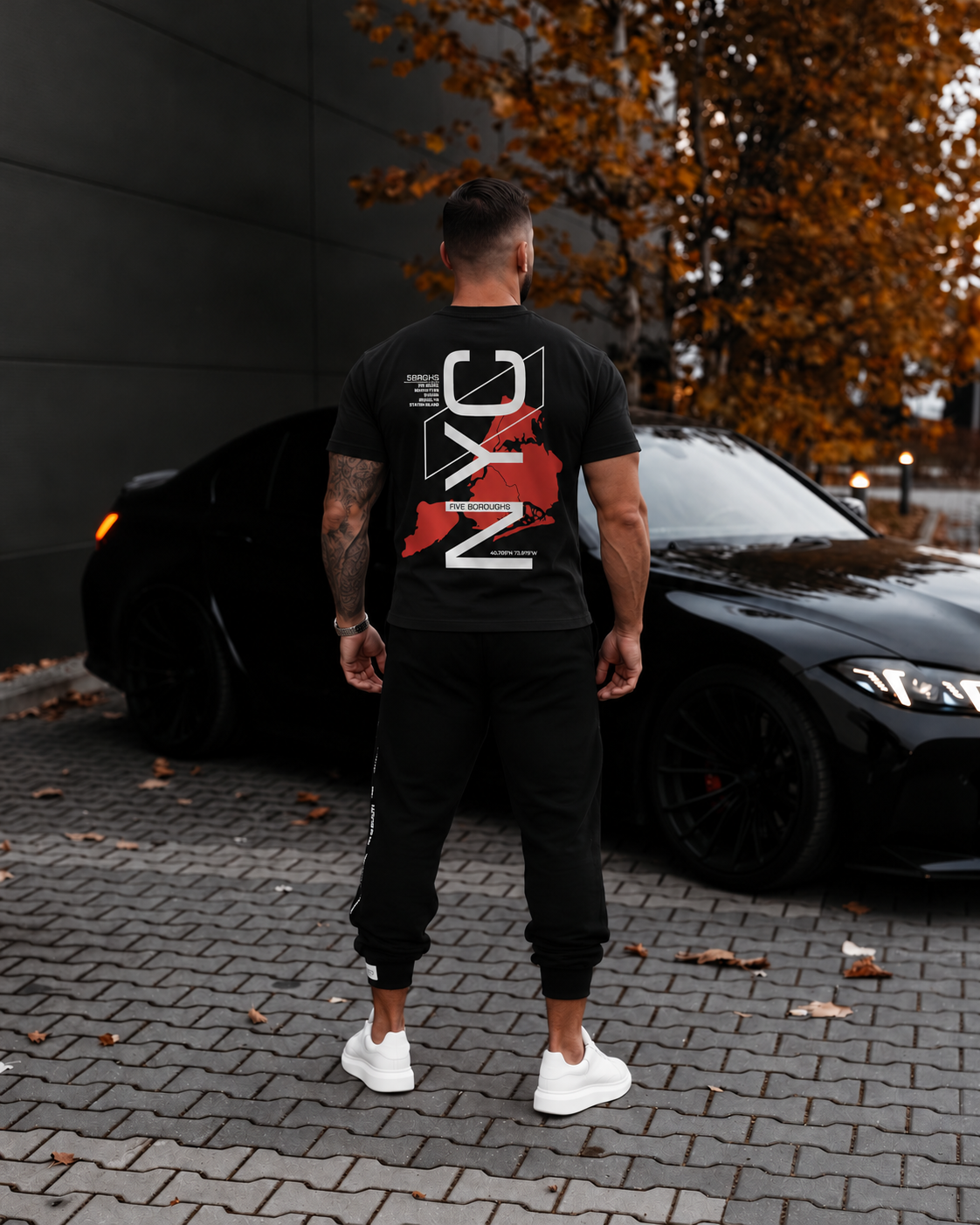 Tricou Barbati NYC Five Boroughs Negru - Regular Fit