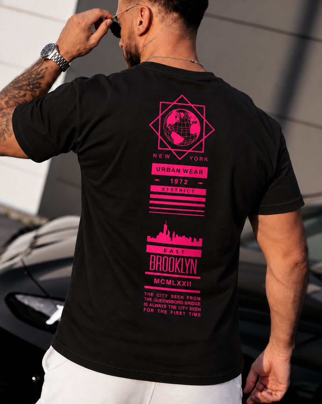Tricou Barbati East Brooklyn Negru - Regular Fit