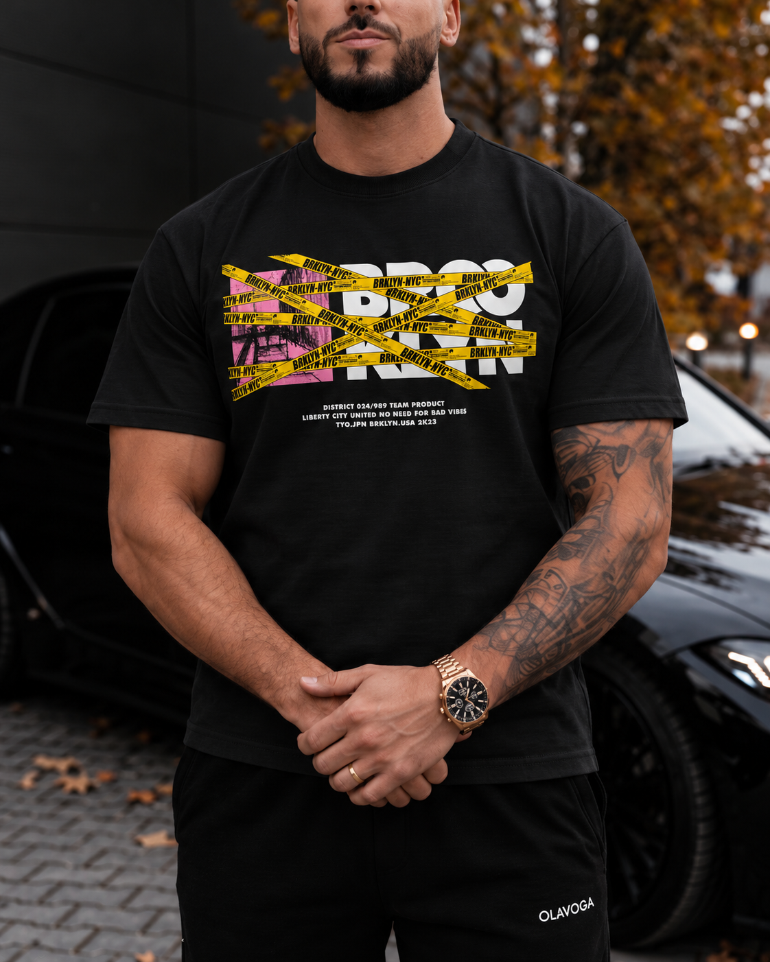 Tricou Barbati Brooklyn NYC Negru - Regular Fit