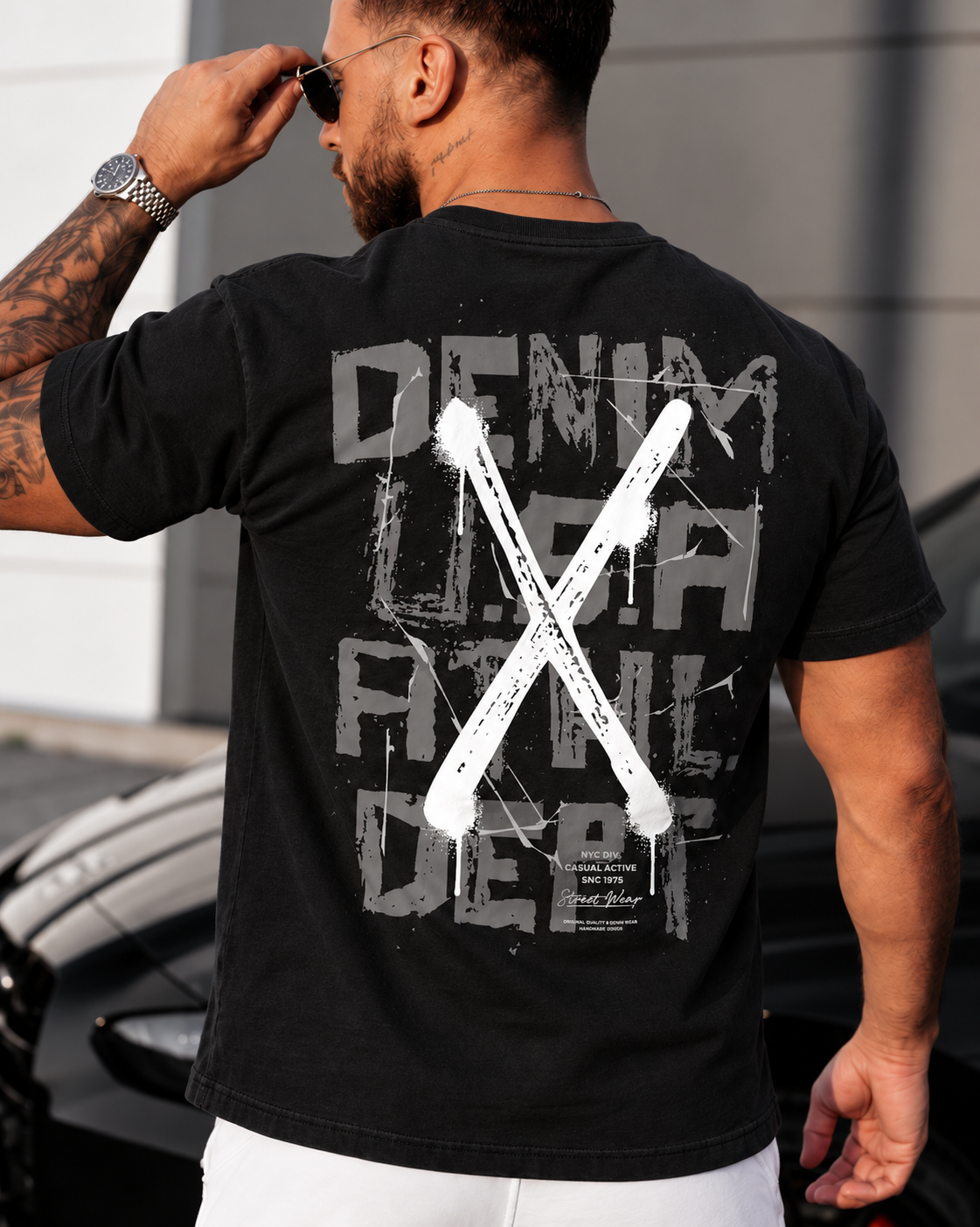 Tricou Barbati Denim X Negru - Regular Fit