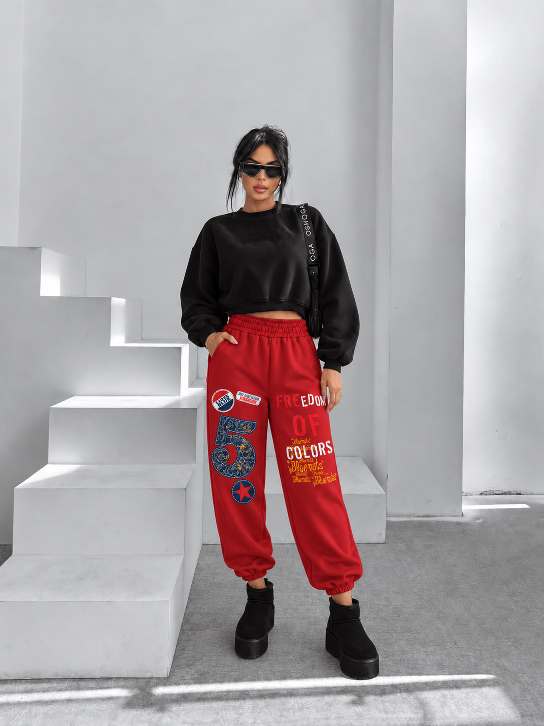 Pantaloni FREEDOM 5 Jogger Rosu