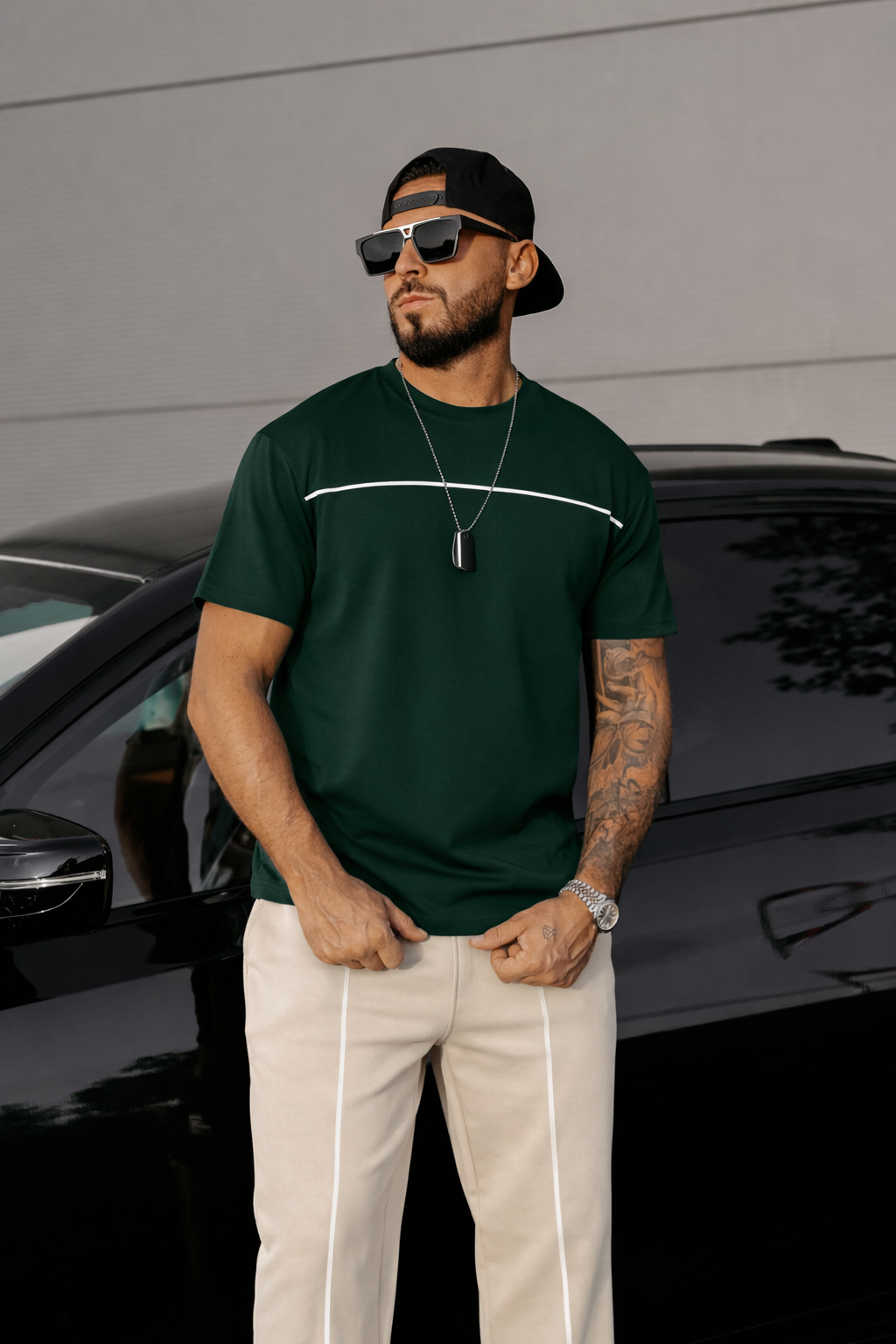 Trening Gio Verde Inchis cu Crem - XS