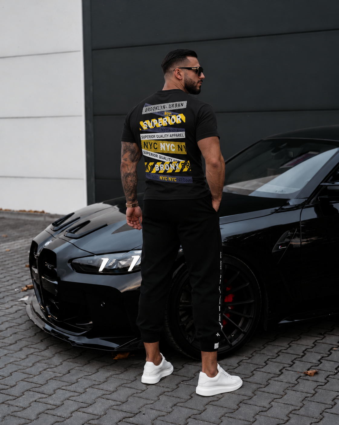 Tricou Barbati Superior NYC Negru - Regular Fit