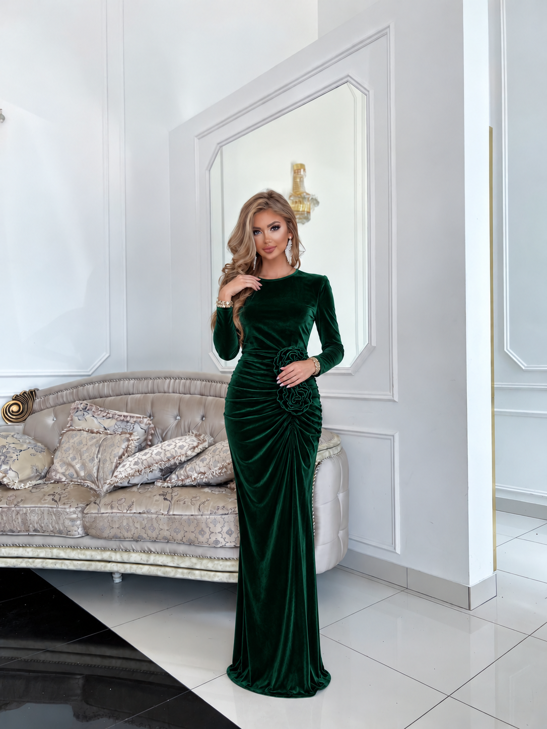 Rochie Nerjis Verde Inchis