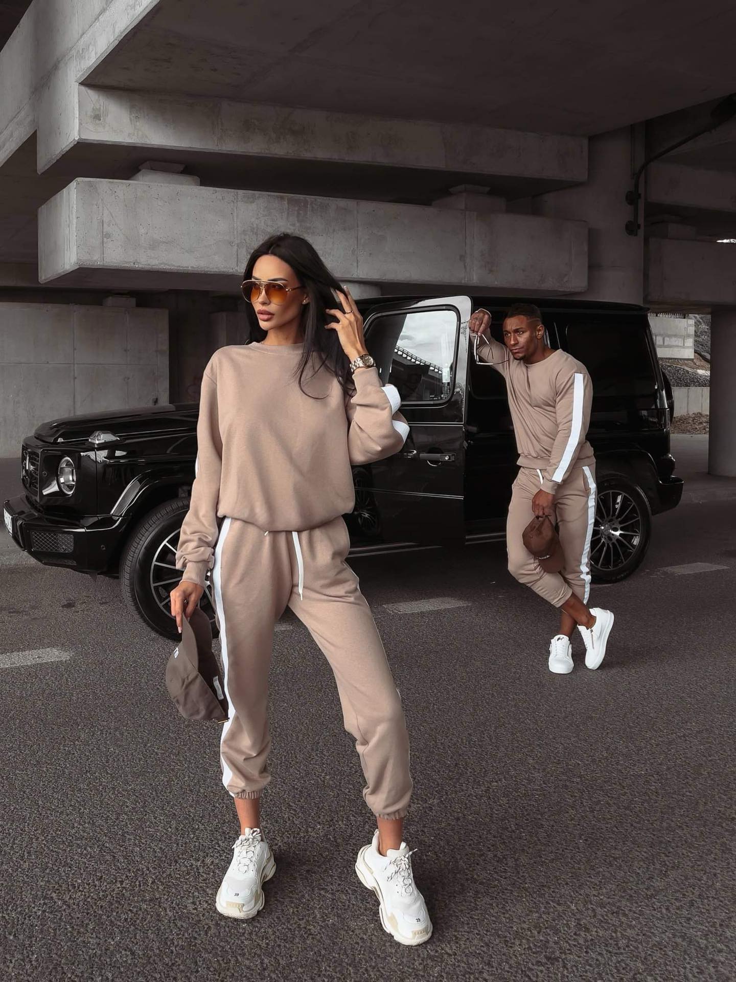Aliias Beige Tracksuit Set For Him and Her –