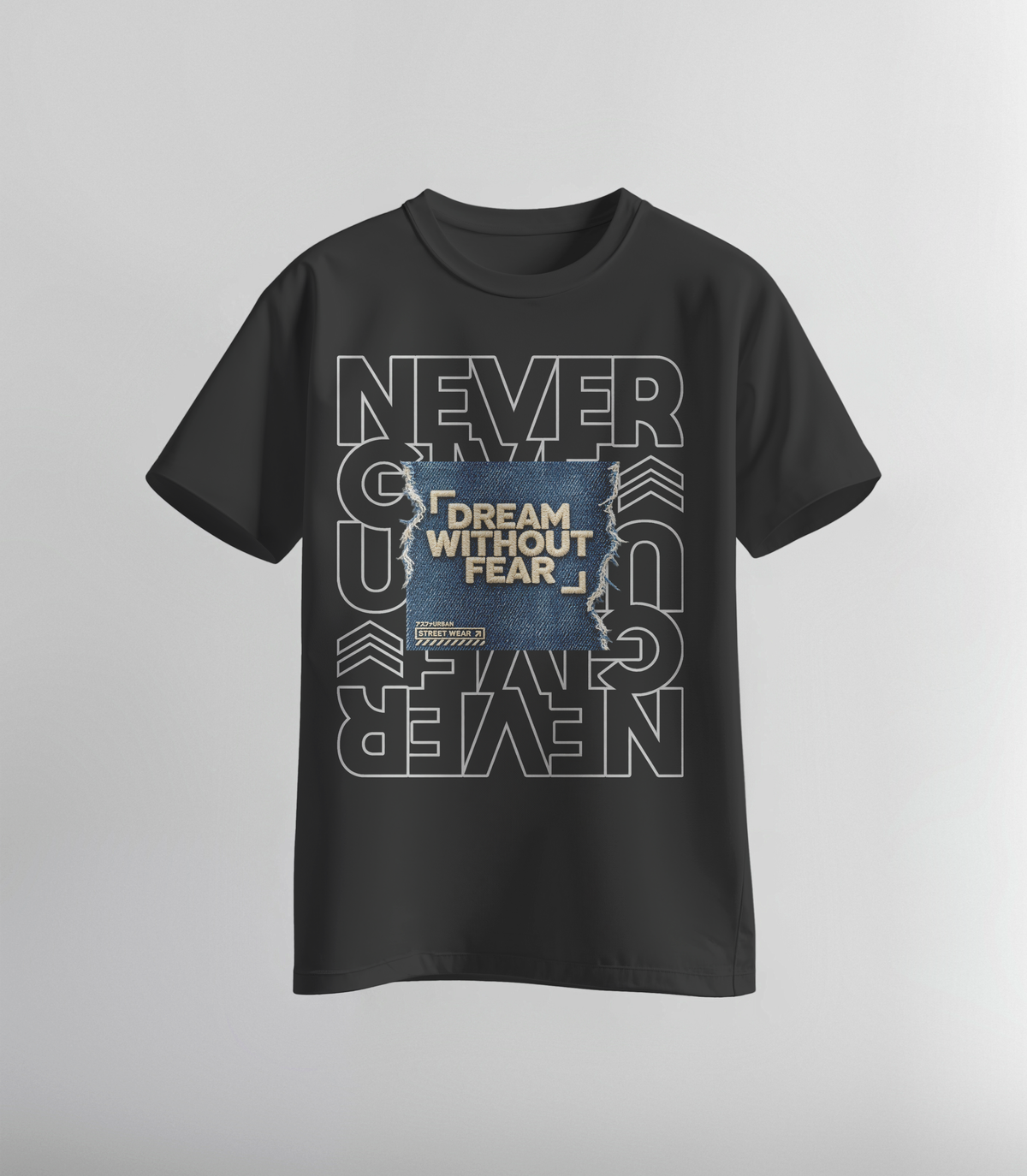 Tricou Dama Dream Without Fear Negru - Oversize Fit