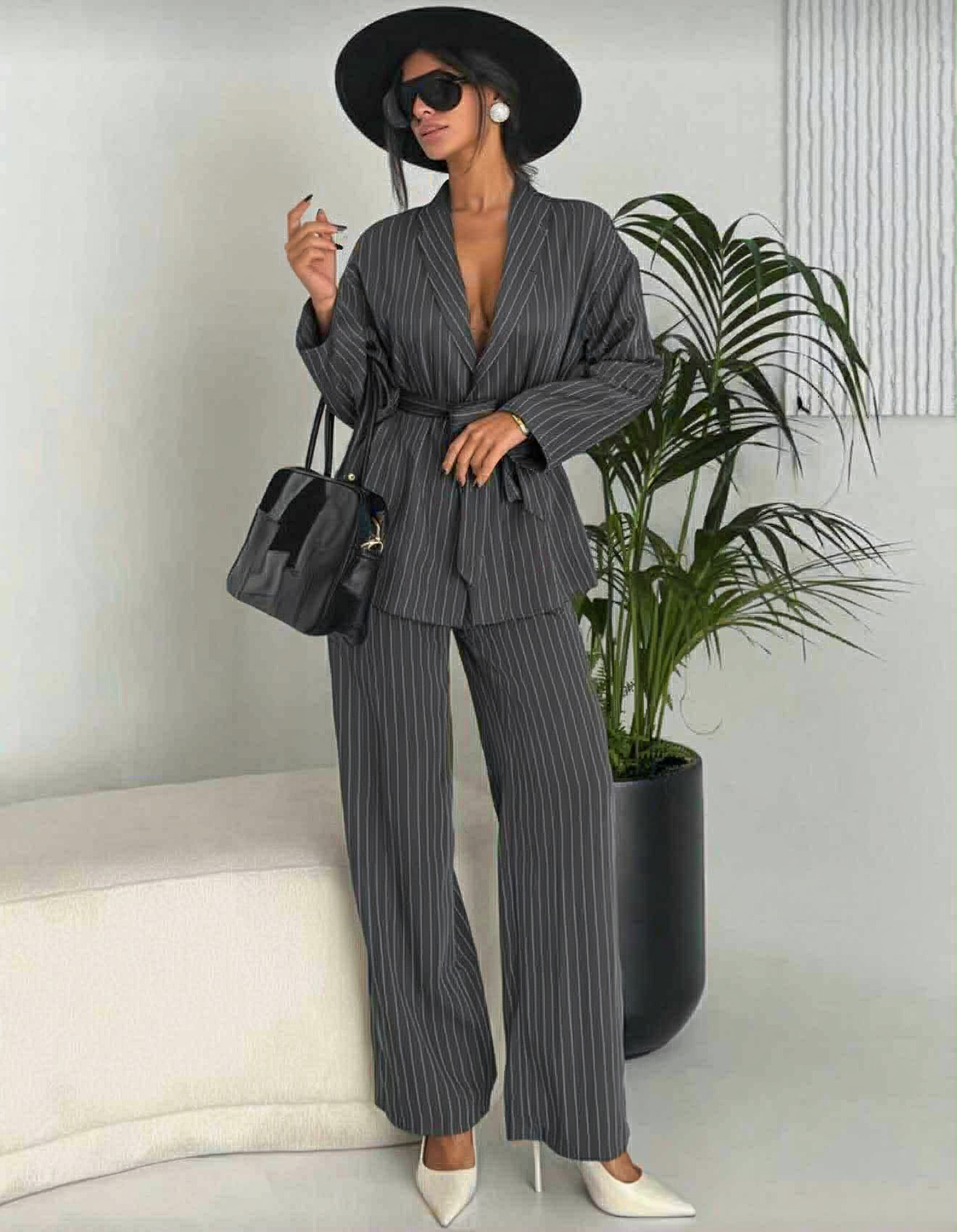 Costum dama Ami doua piese Gri inchis