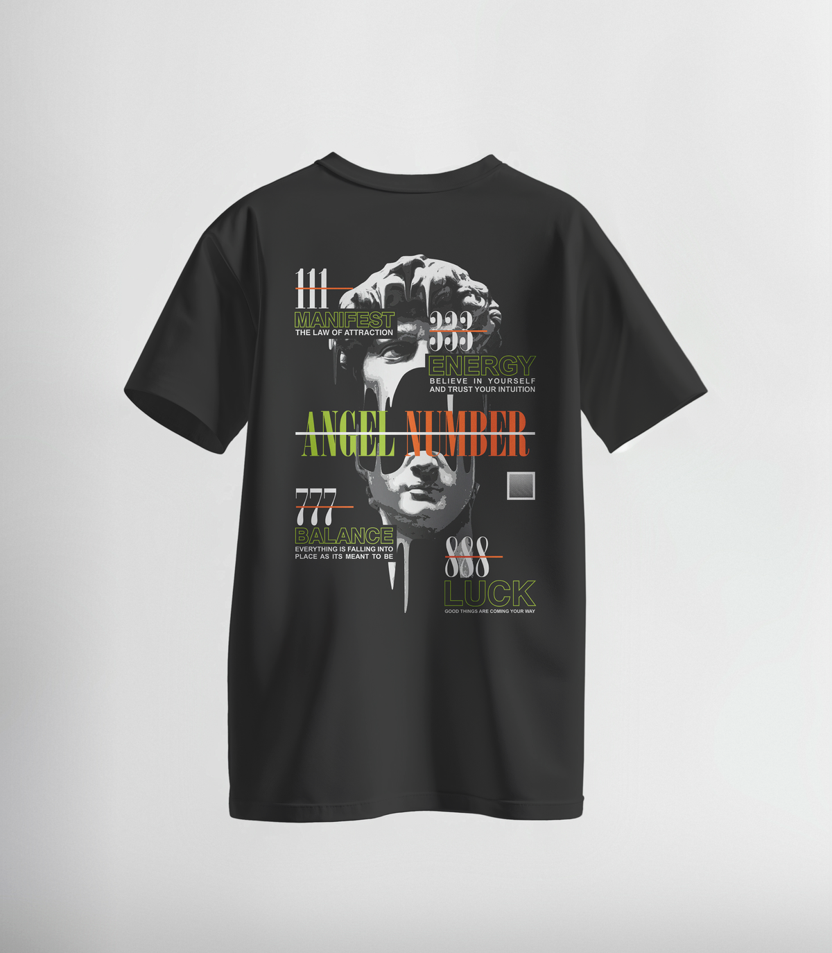 Tricou Barbati Angel Number Negru - Regular Fit