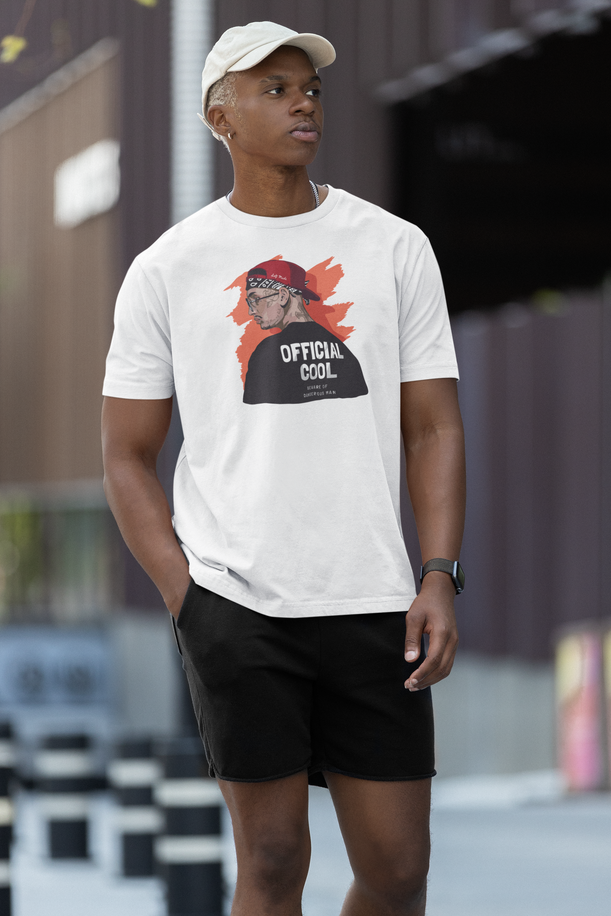 T-shirt Cool Man With Face Tattoo 21x29