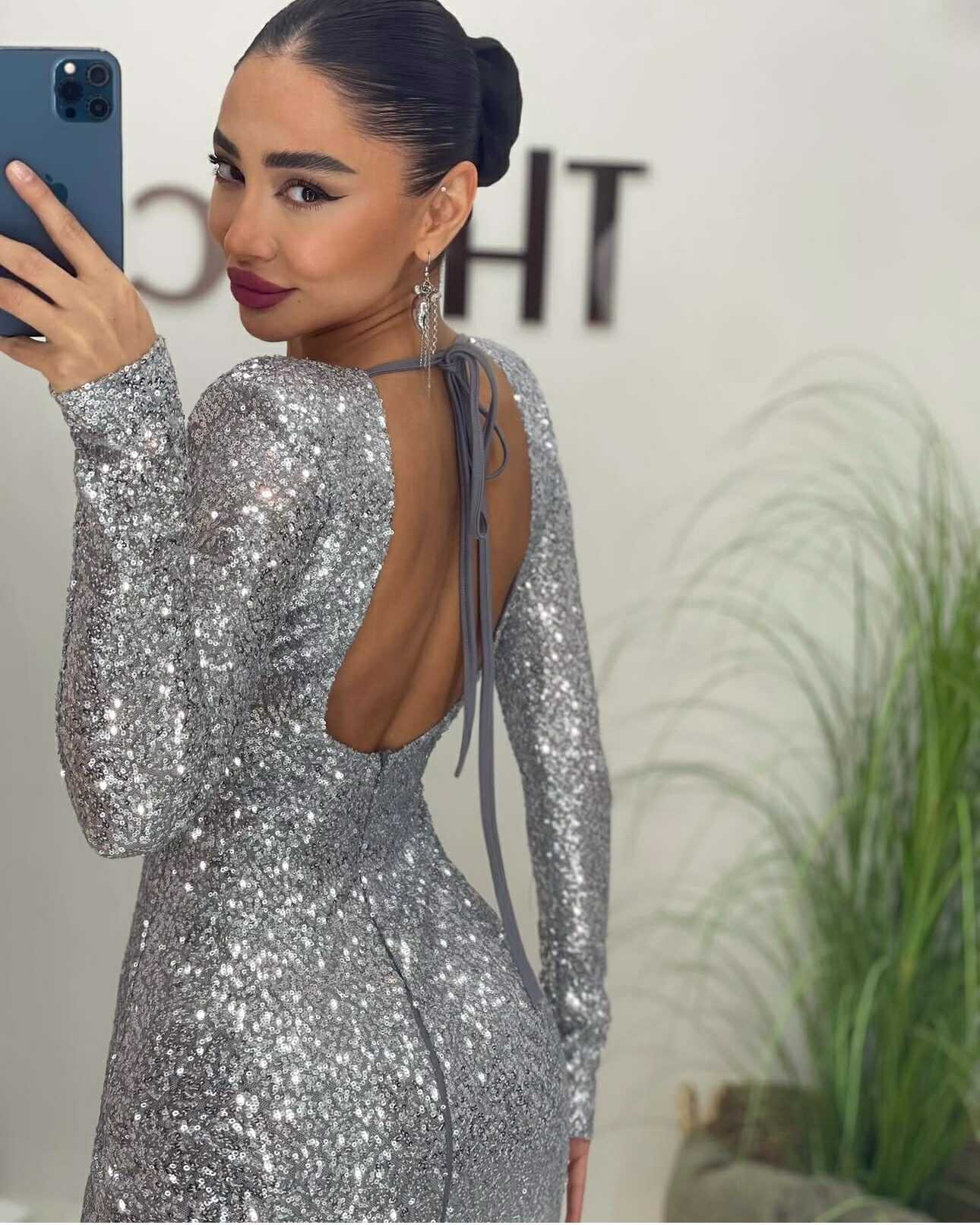 Rochie Jiana Argentiu