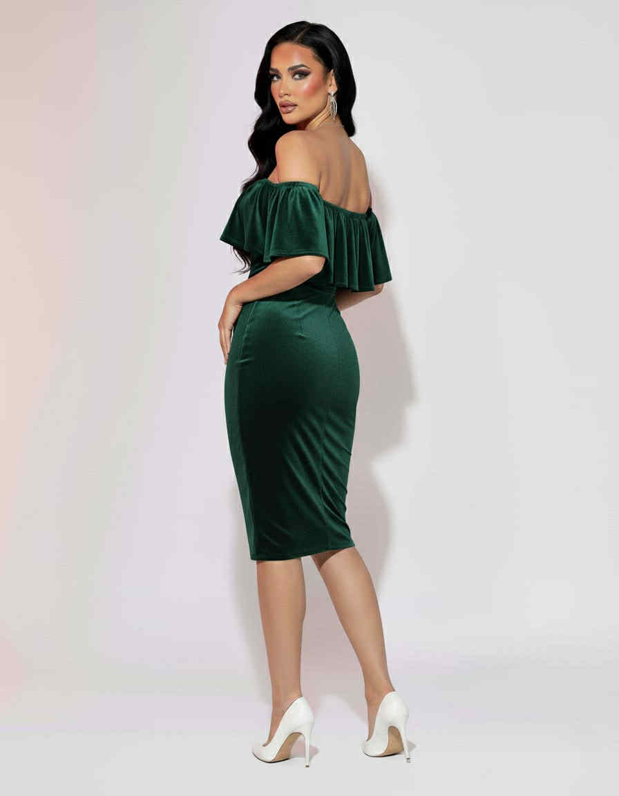 Rochie Asel Verde Inchis