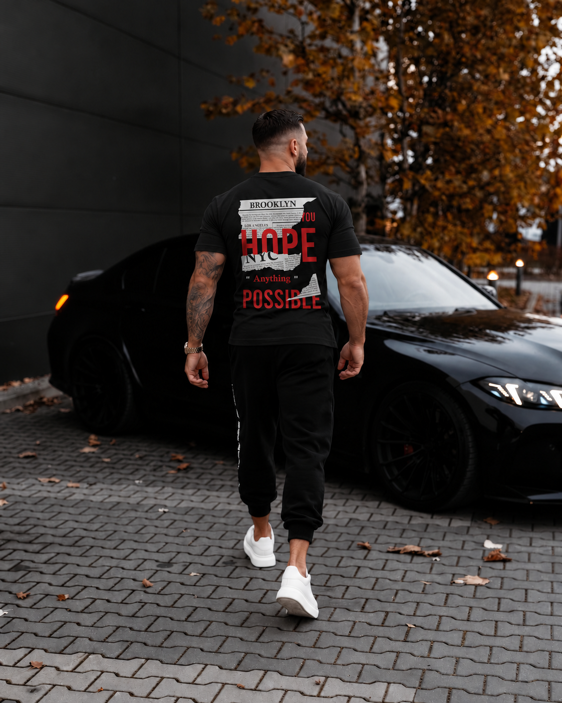 Tricou Barbati Brooklyn Hope Negru - Regular Fit