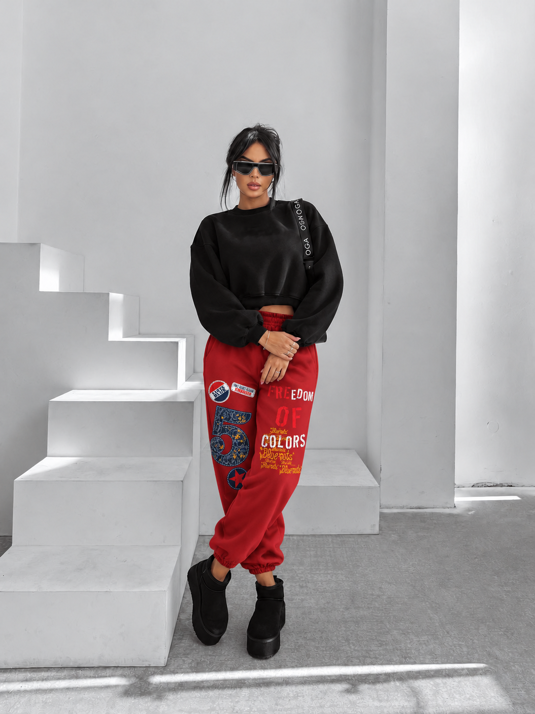 Pantaloni FREEDOM 5 Jogger Rosu
