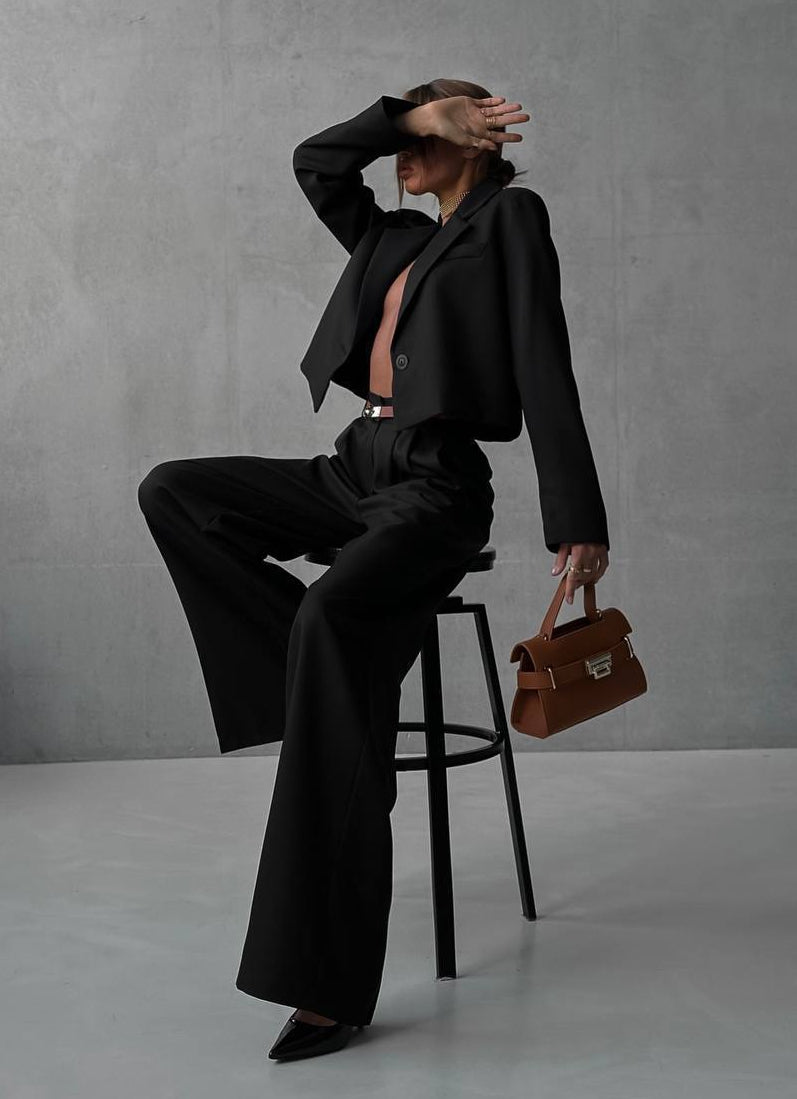 Costum Sacou si Pantaloni Amy Negru